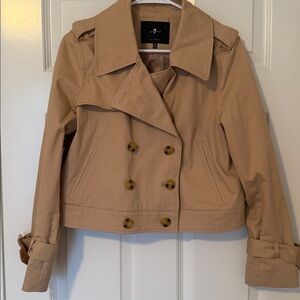 7 For All Mankind Cropped Trench Coat - Tan